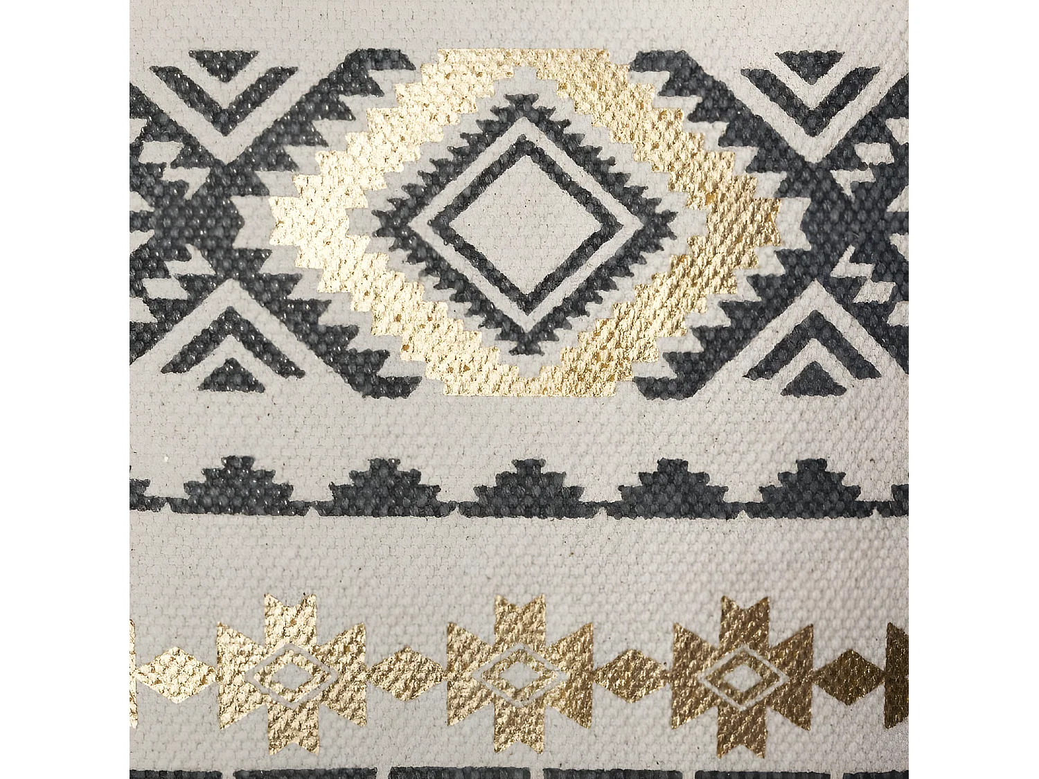 Housse de coussin or et gris Ethnique 40 x 40 cm