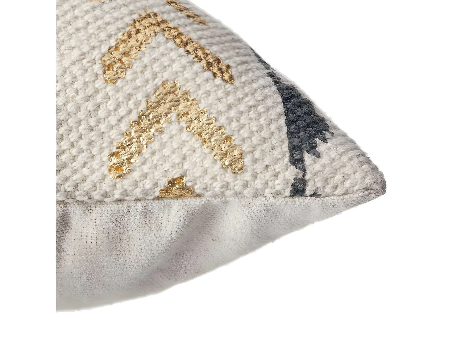 Housse de coussin or et gris Ethnique 40 x 40 cm