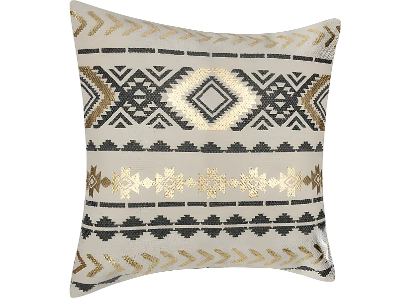 Housse de coussin or et gris Ethnique 40 x 40 cm