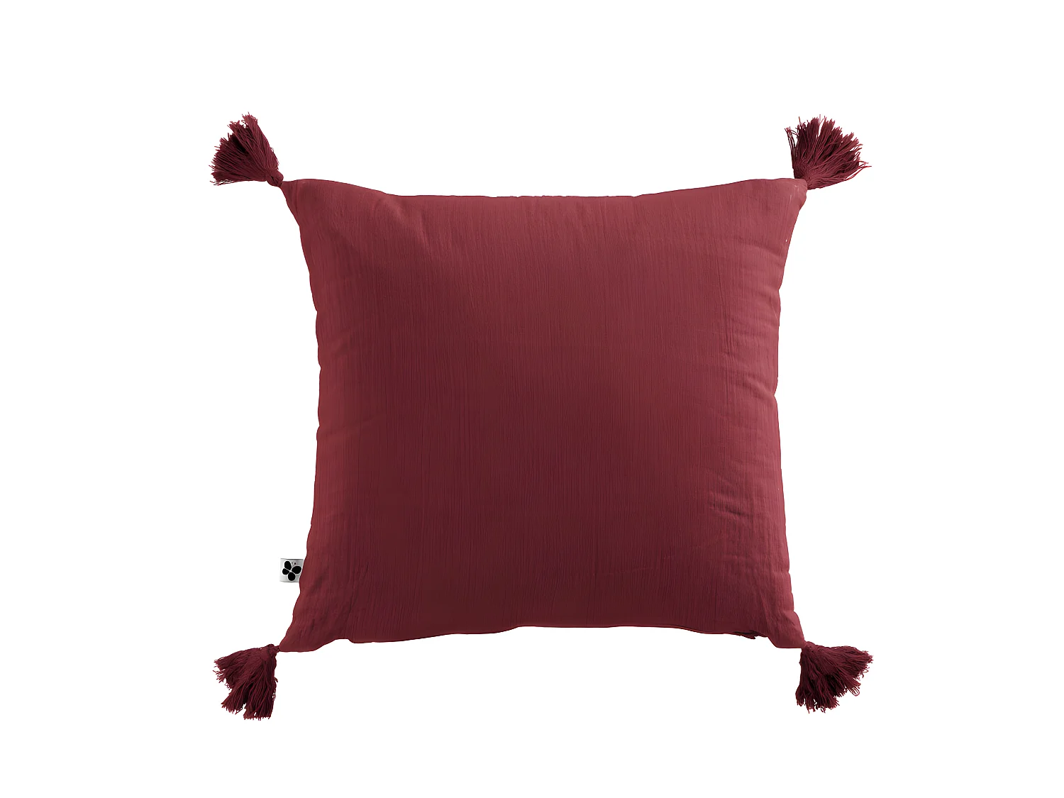 Coussin déhoussable avec pompons "Gaïa" 40 x 40 cm "Gaze de Coton"