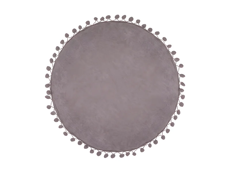 Coussin rond pompons diamètre 40 cm Atmosphera