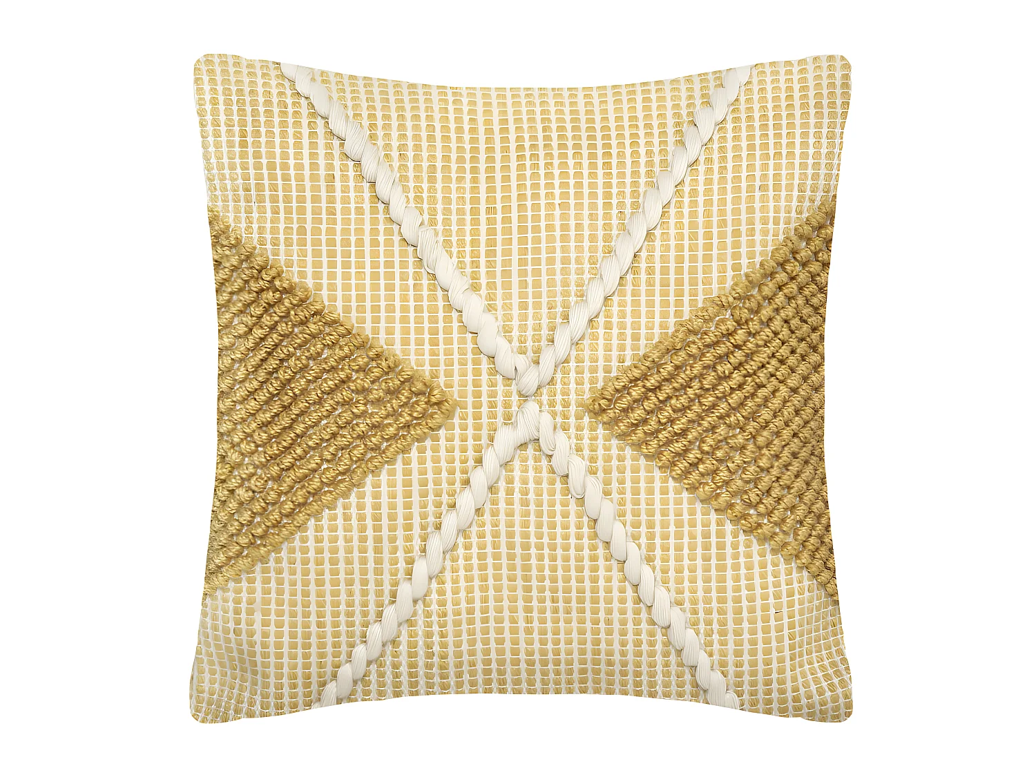 Coussin recyclable "Row Ocre" 45 x 45 cm Atmosphera