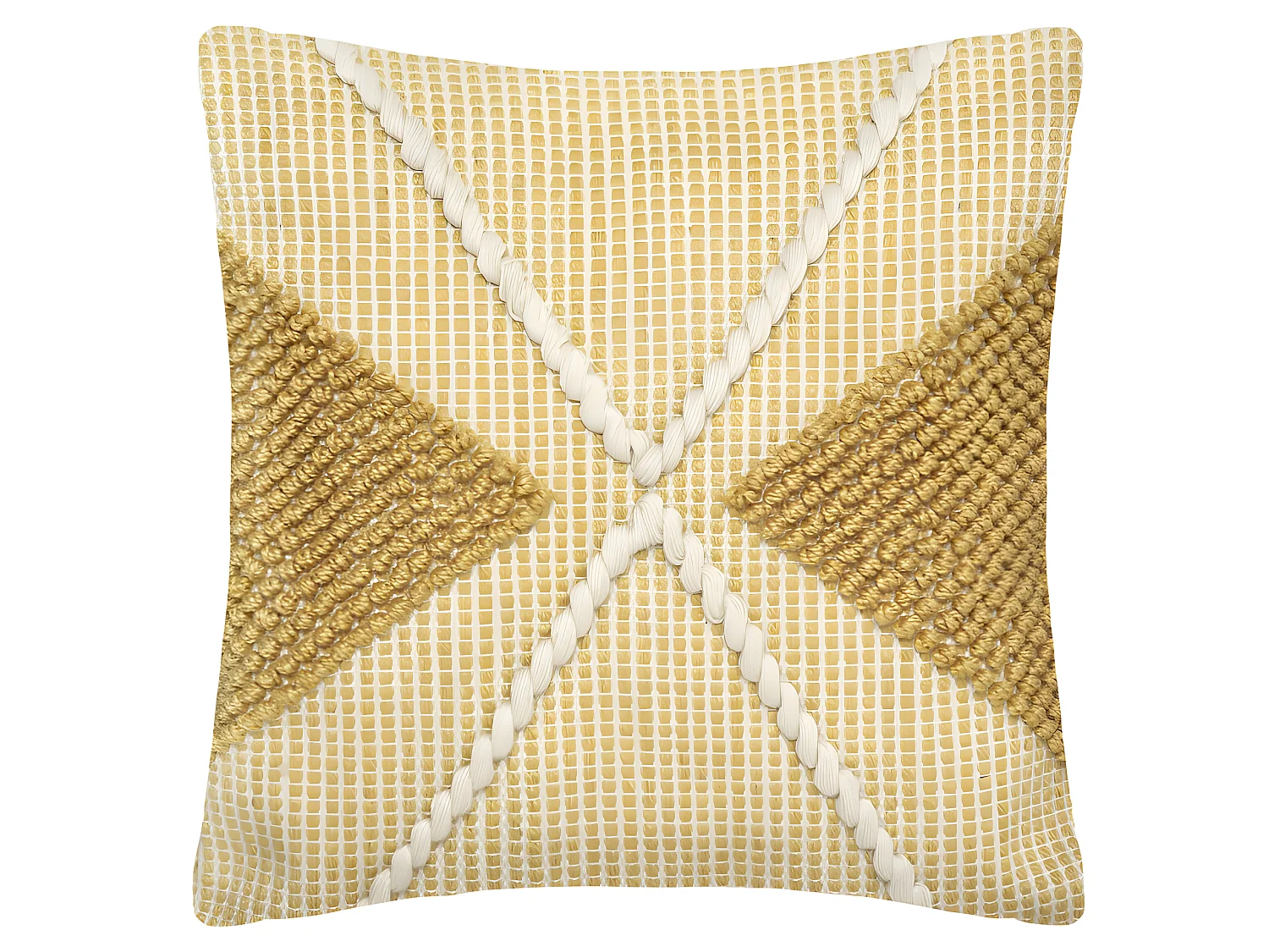 Coussin recyclable "Row Ocre" 45 x 45 cm Atmosphera