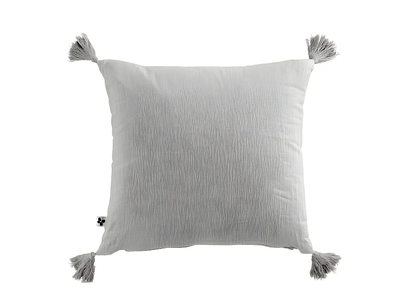 Coussin déhoussable avec pompons "Gaïa" 40 x 40 cm "Gaze de Coton"