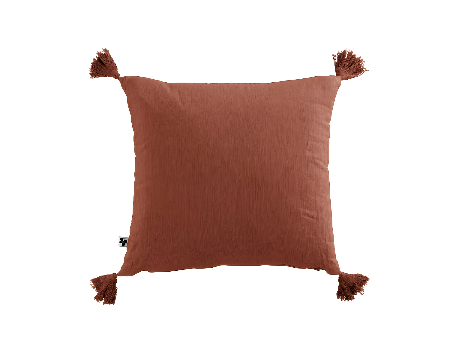 Coussin déhoussable avec pompons "Gaïa" 40 x 40 cm "Gaze de Coton"