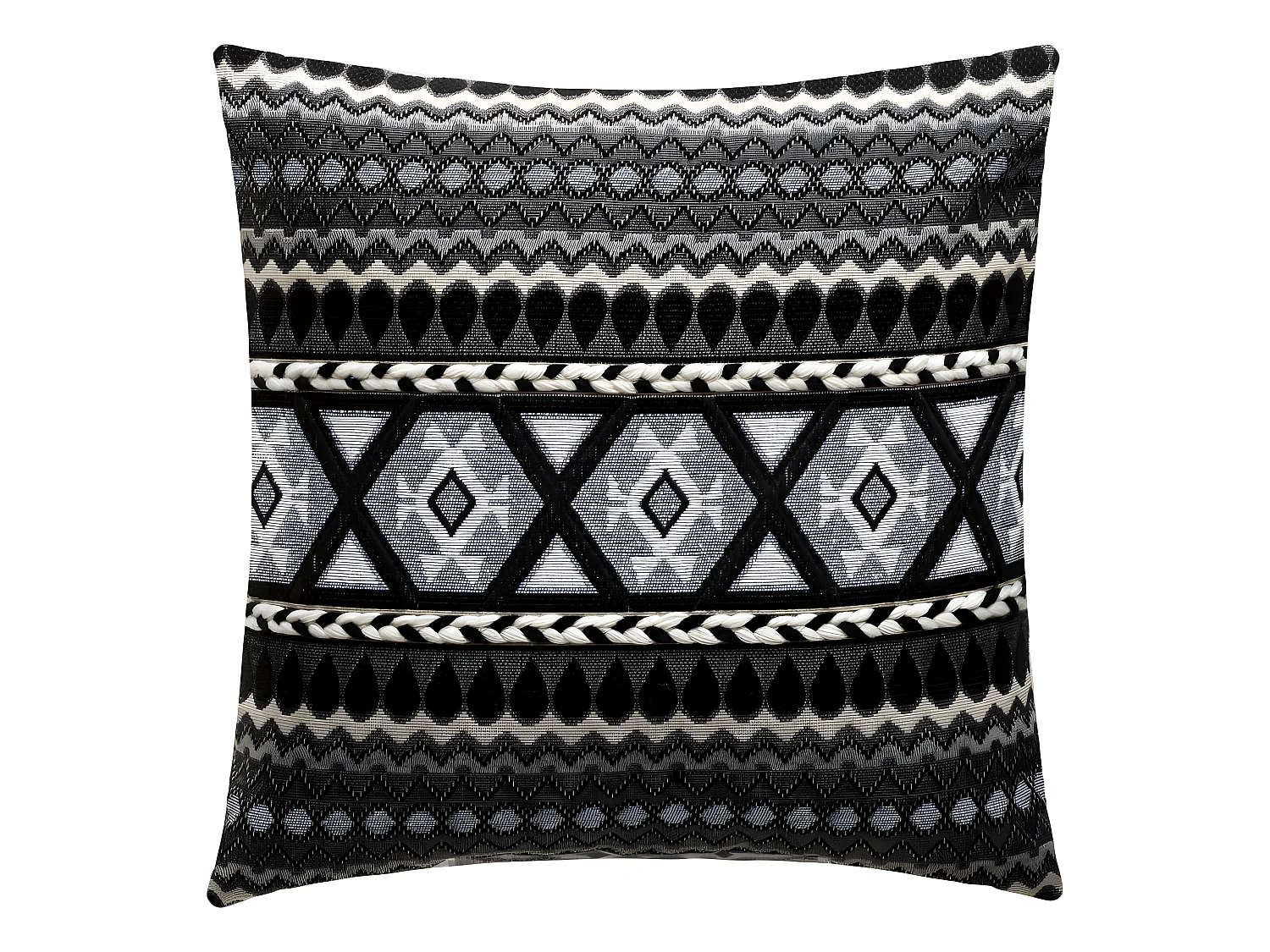 Housse de coussin "jacquard et cordelette" 40 x 40 cm Atmosphera
