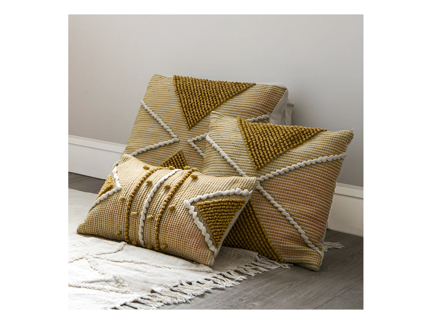 Coussin de sol recyclé "Row" 48 x 48 x 14 cm Atmosphéra