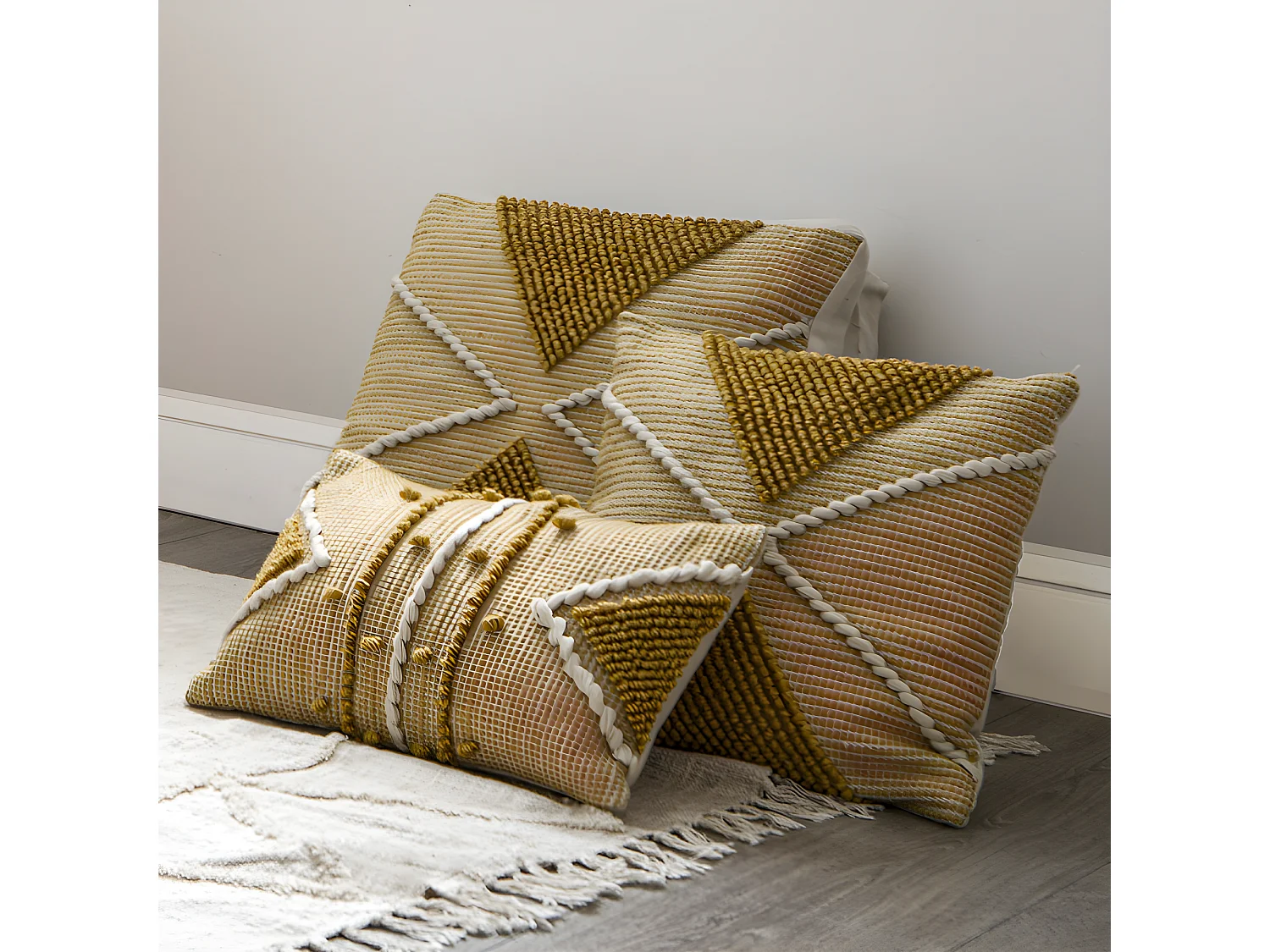 Coussin de sol recyclé "Row" 48 x 48 x 14 cm Atmosphéra