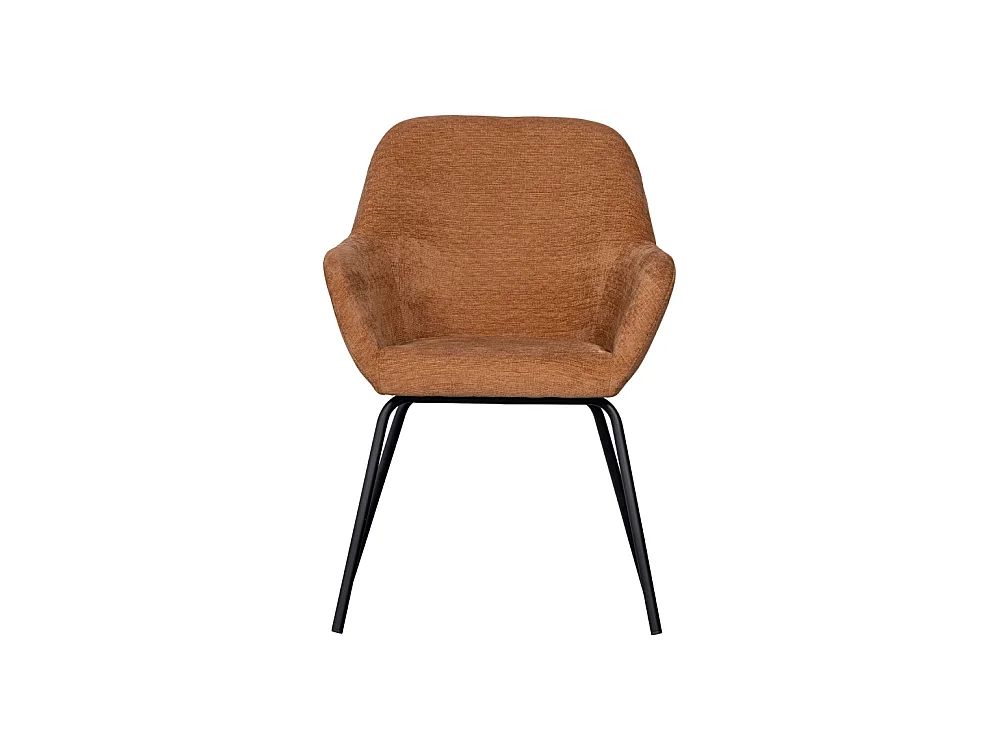 Vos - Lot de 2 fauteuils de table en chenille et métal - Rouille