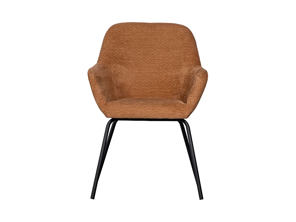 Vos - Lot de 2 fauteuils de table en chenille et métal - Rouille