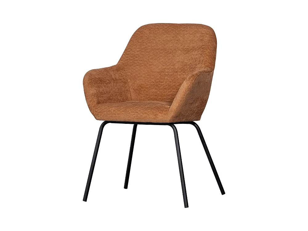 Vos - Lot de 2 fauteuils de table en chenille et métal - Rouille