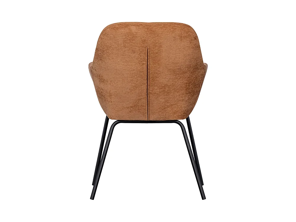 Vos - Lot de 2 fauteuils de table en chenille et métal - Rouille