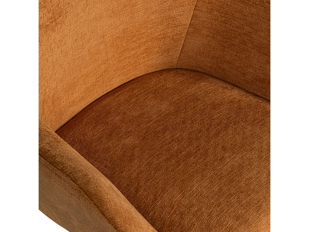 Vos - Lot de 2 fauteuils de table en chenille et métal - Rouille