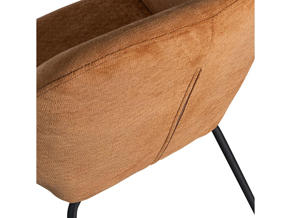 Vos - Lot de 2 fauteuils de table en chenille et métal - Rouille