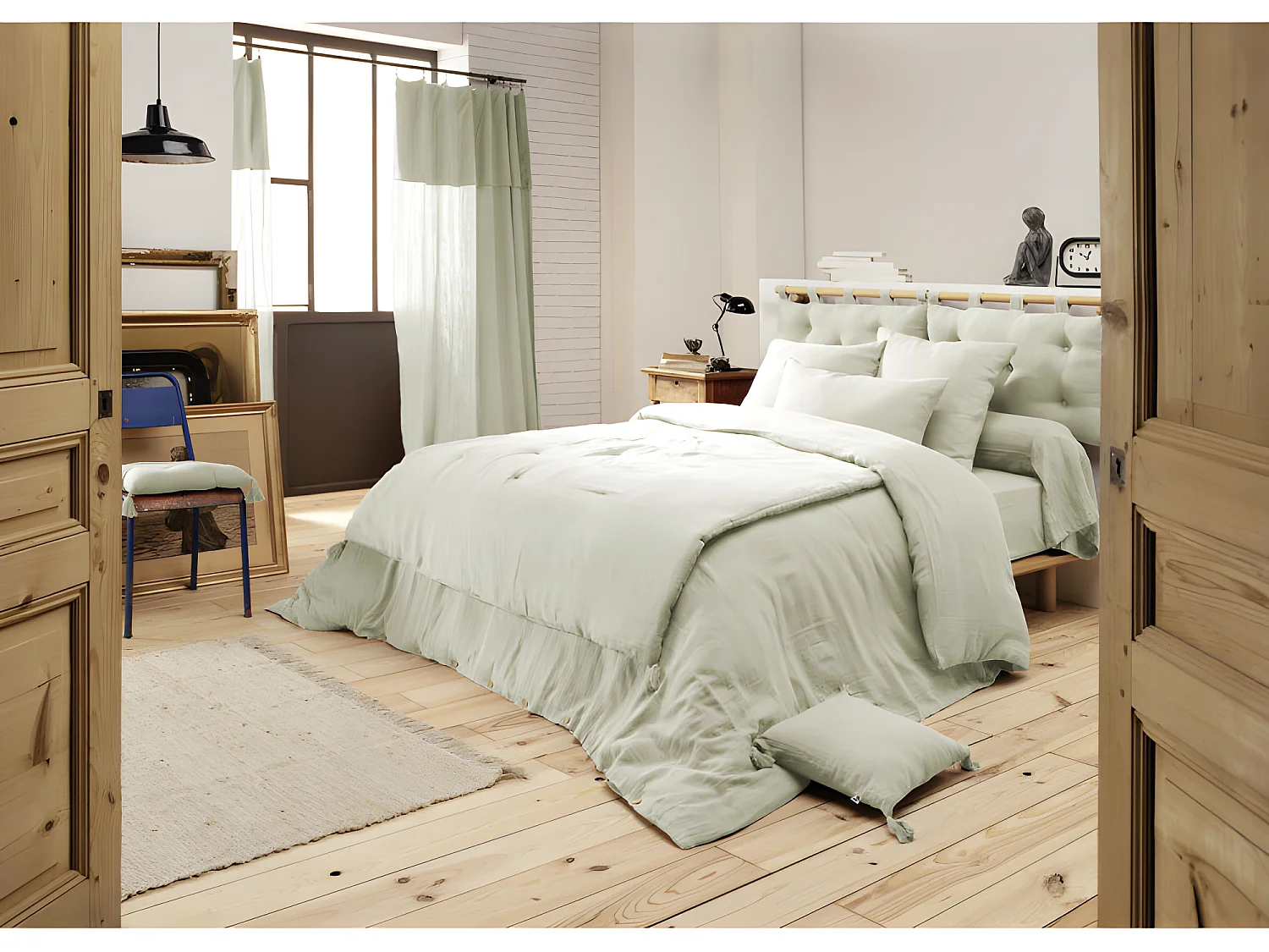 Edredon ou Bout de lit "Gaïa" toutes dimensions "Gaze de Coton"