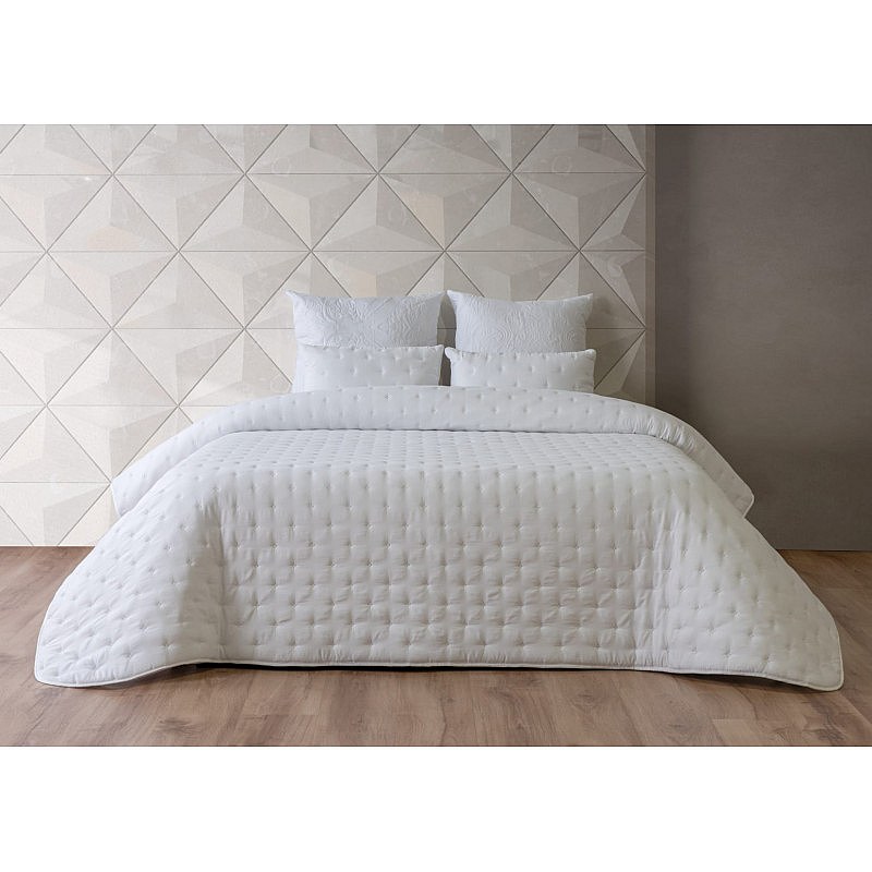 Couvre lit matelassé (230 x 250 cm) Vercors Ecru - Linge de lit