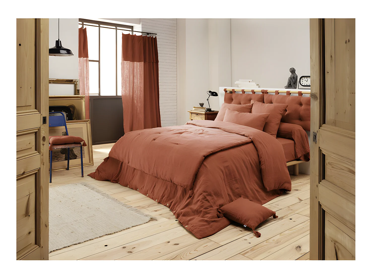 Edredon ou Bout de lit "Gaïa" toutes dimensions "Gaze de Coton"