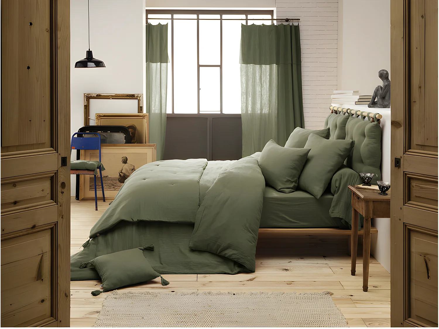 Edredon ou Bout de lit "Gaïa" toutes dimensions "Gaze de Coton"