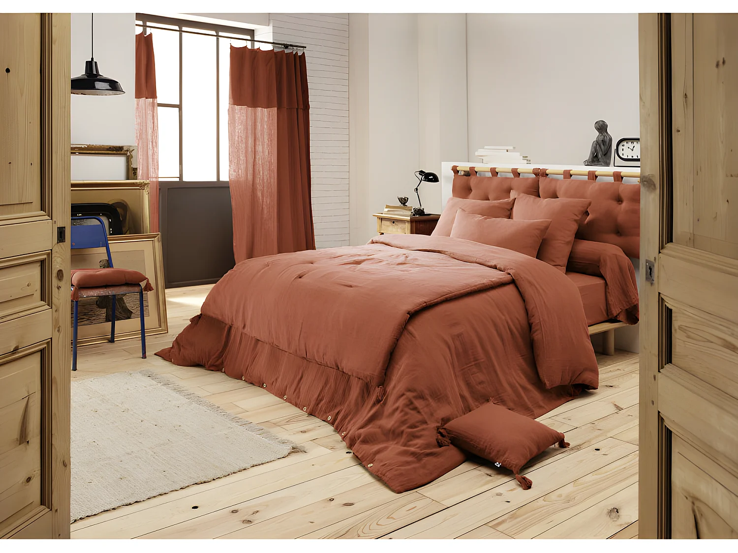 Edredon ou Bout de lit "Gaïa" toutes dimensions "Gaze de Coton"