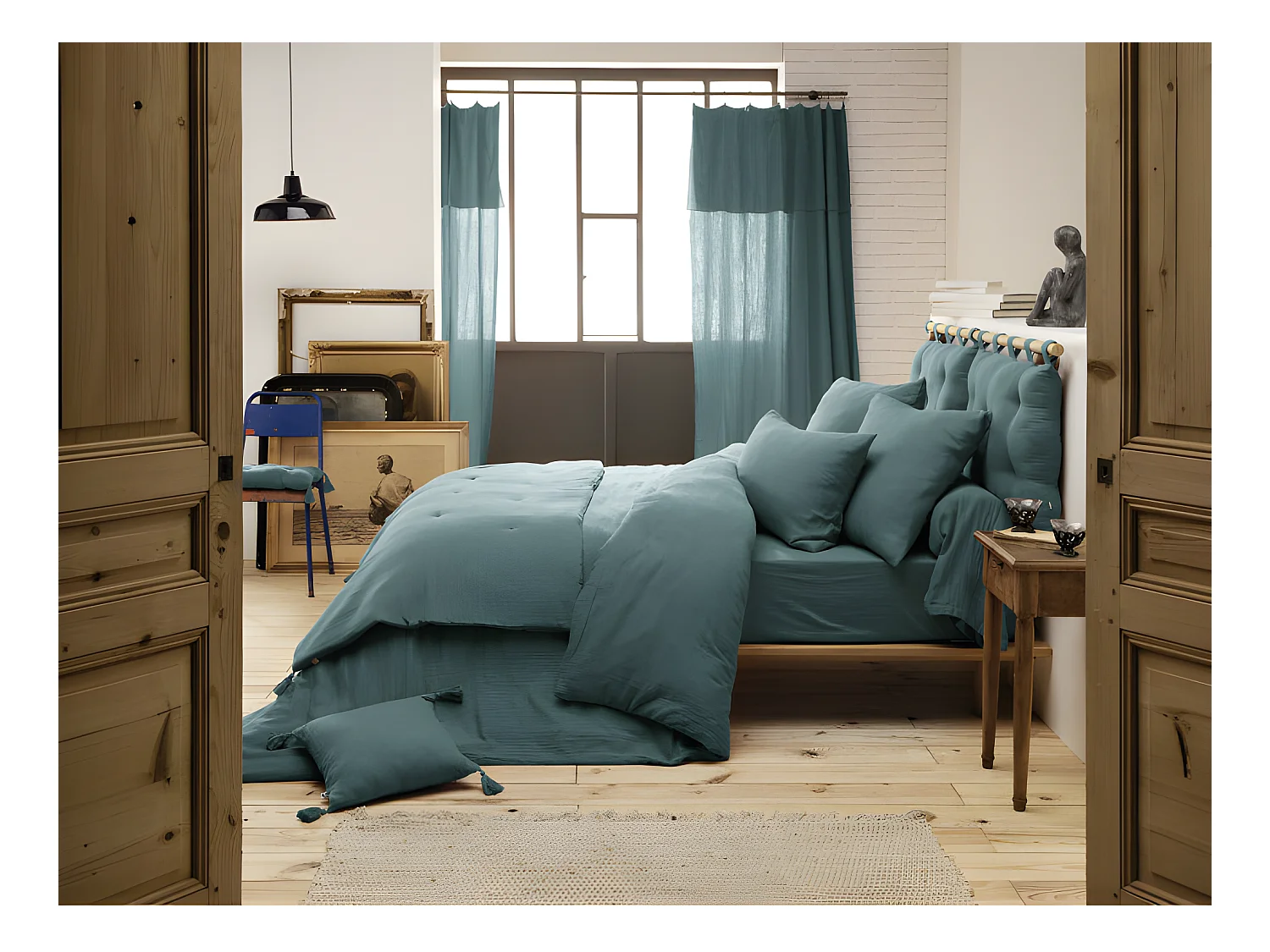 Edredon ou Bout de lit "Gaïa" toutes dimensions "Gaze de Coton"