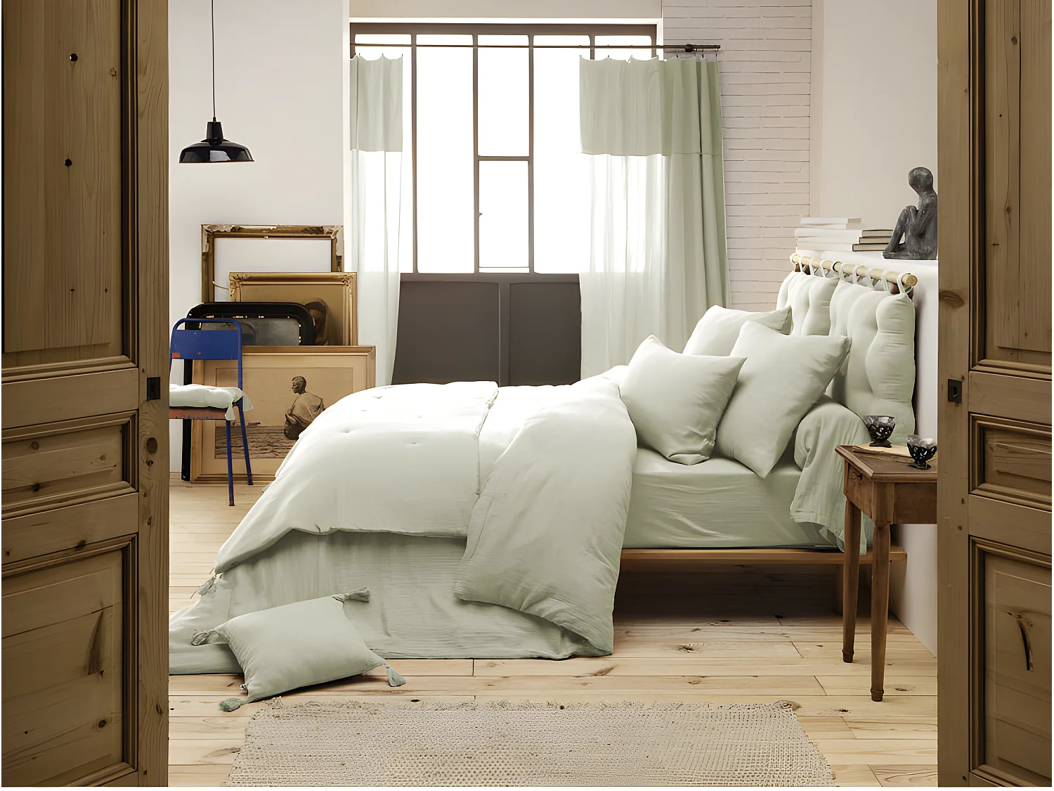 Edredon ou Bout de lit "Gaïa" toutes dimensions "Gaze de Coton"