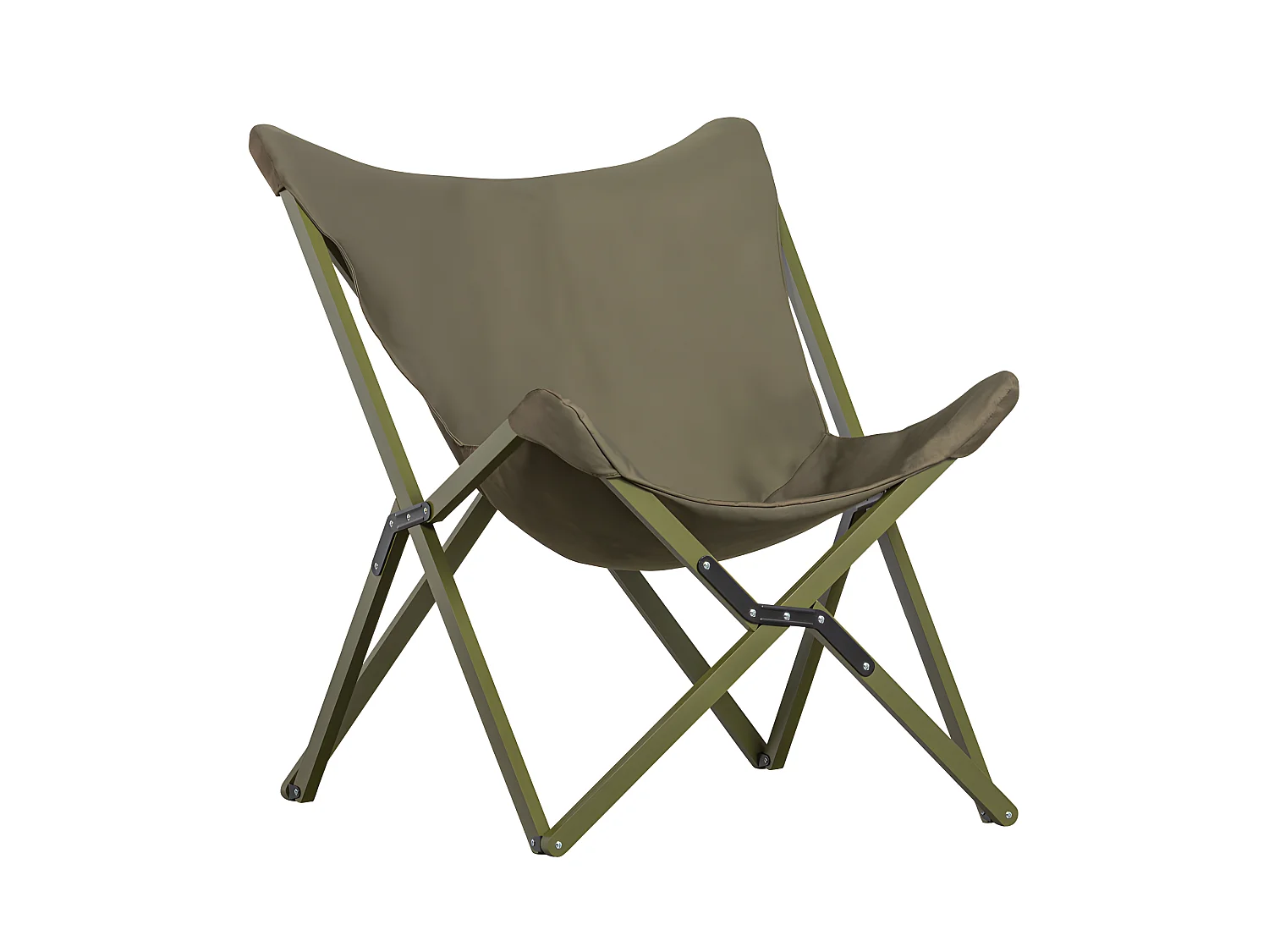 Lazy Afternoon - Fauteuil de jardin pliable en tissu et métal - Vert kaki