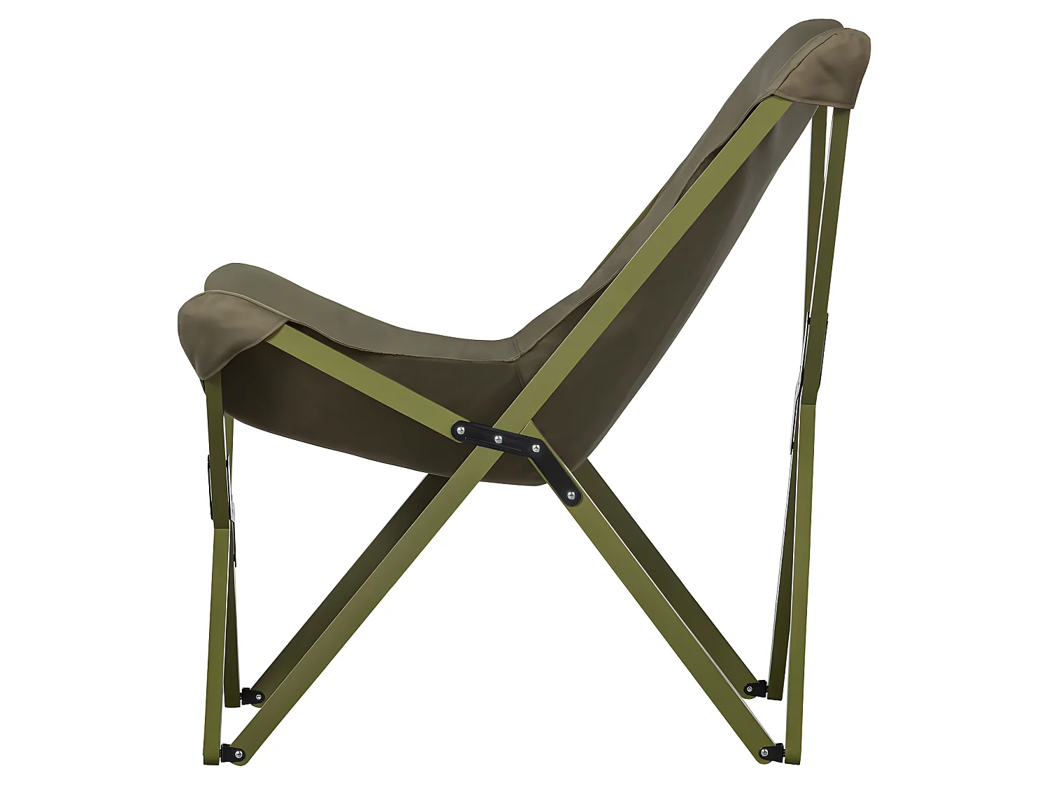 Lazy Afternoon - Fauteuil de jardin pliable en tissu et métal - Vert kaki