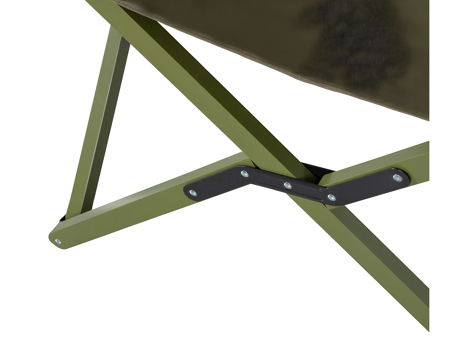 Lazy Afternoon - Fauteuil de jardin pliable en tissu et métal - Vert kaki