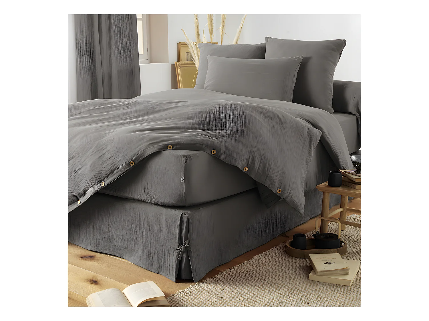 Cache-sommier "Gaïa" toutes dimensions "Gaze de Coton"