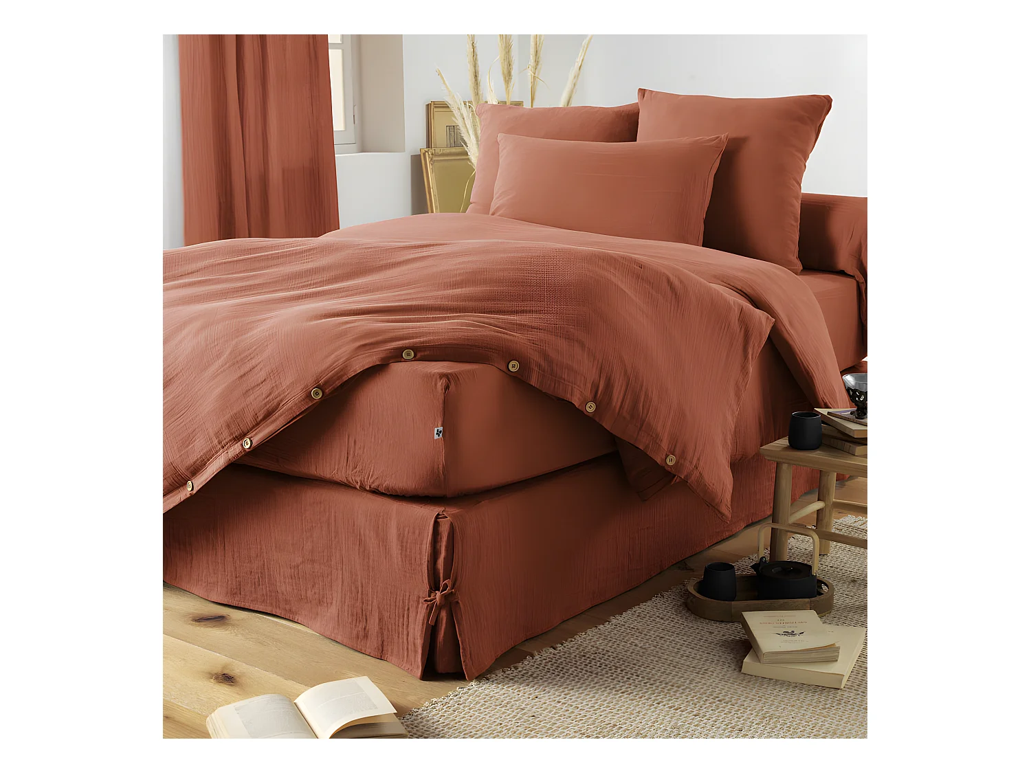 Cache-sommier "Gaïa" toutes dimensions "Gaze de Coton"