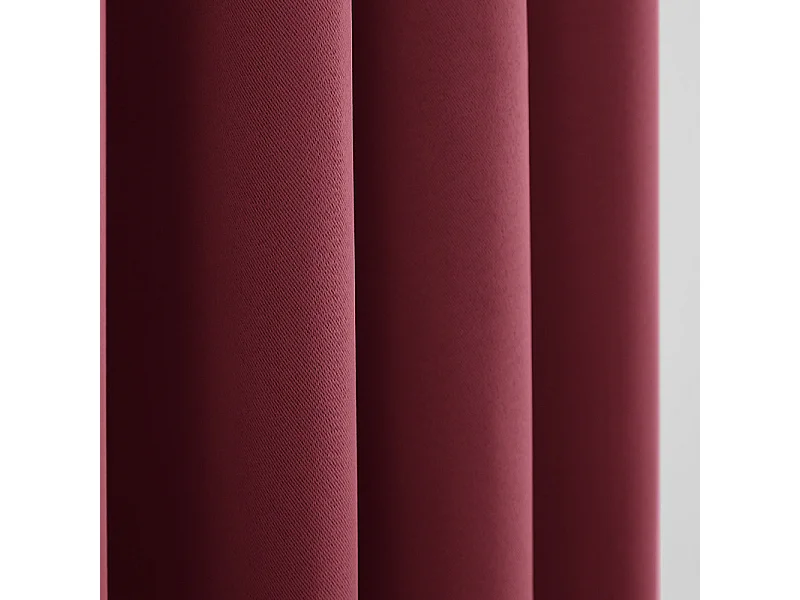 Lot de 2 rideaux occultant phonique et thermique doublé polaire "Arctique" Bordeaux