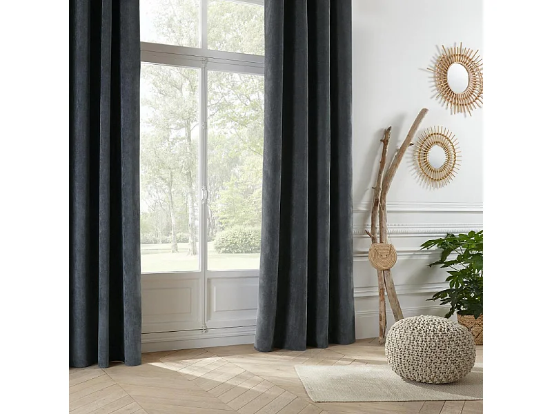 Rideau d'ameublement isolant et Tamisant "Mémories" Suédine 140 x 260 cm Atmosphera