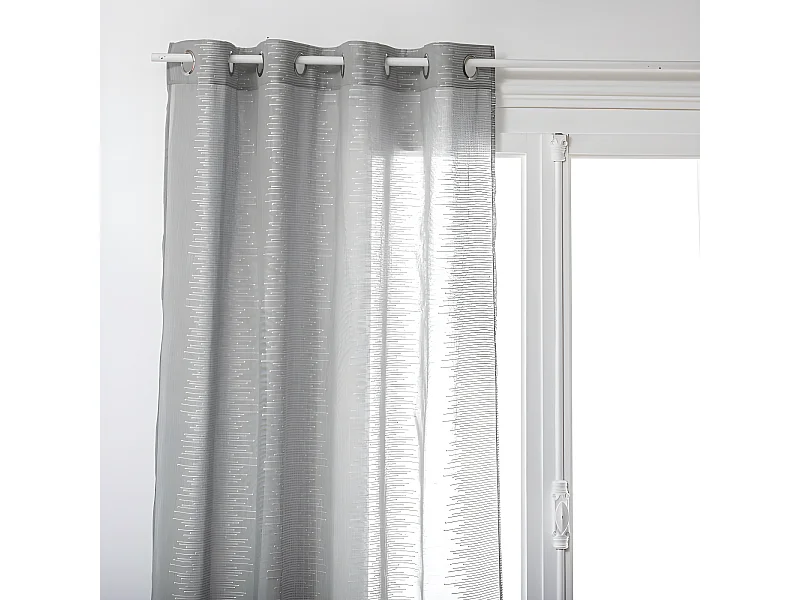 Voilage fines rayures "Liah" tamisant 140 x 240 cm Atmosphera