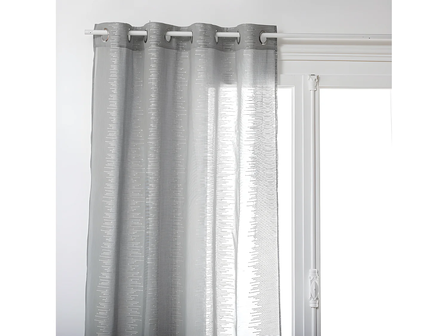 Voilage fines rayures "Liah" tamisant 140 x 240 cm Atmosphera