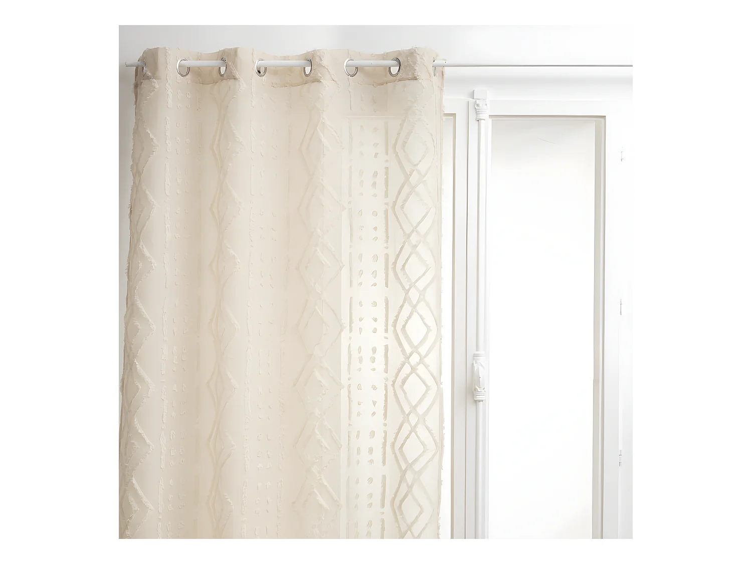 Voilage Jacquard "Sama" tamisant 140 x 240 cm Atmosphera