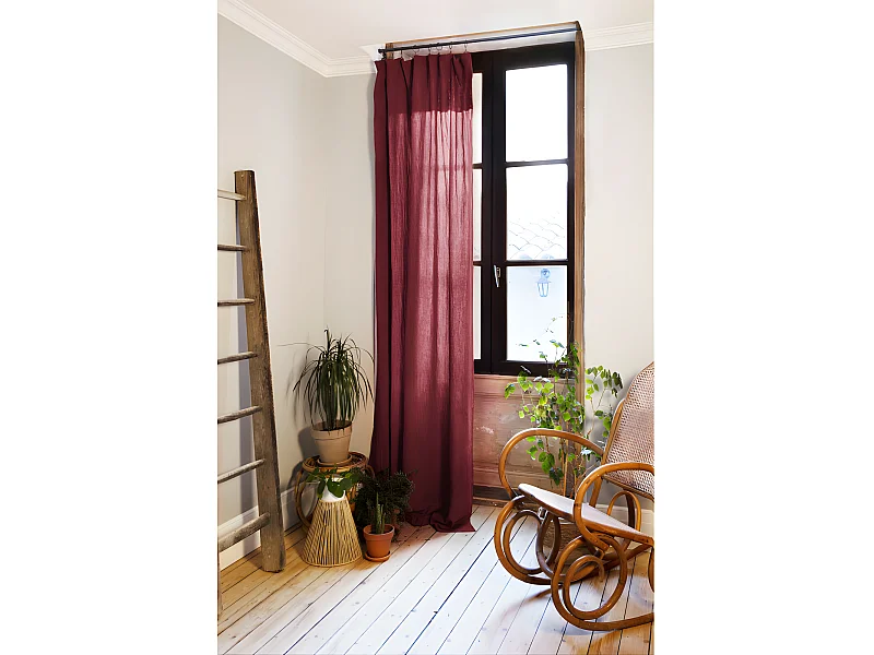 Rideau ajustable + 8 anneaux pince "Gaïa" 140 x 300 cm "Gaze de Coton"