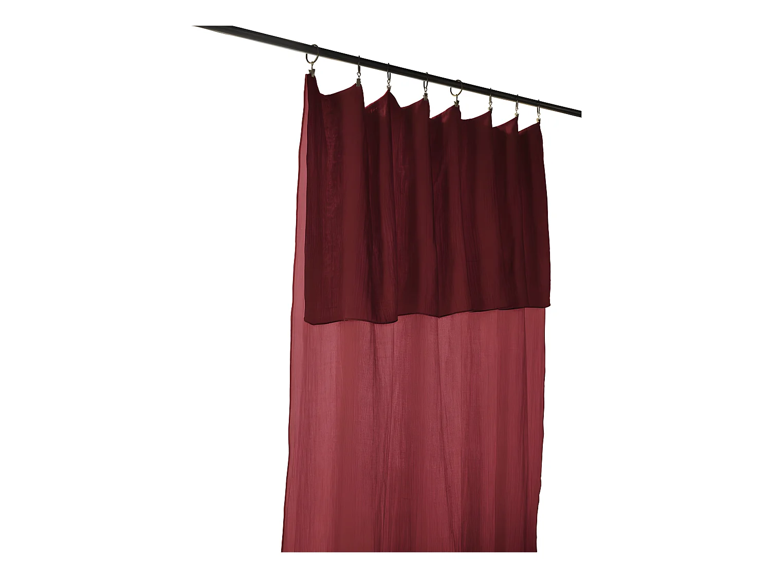 Rideau ajustable + 8 anneaux pince "Gaïa" 140 x 300 cm "Gaze de Coton"