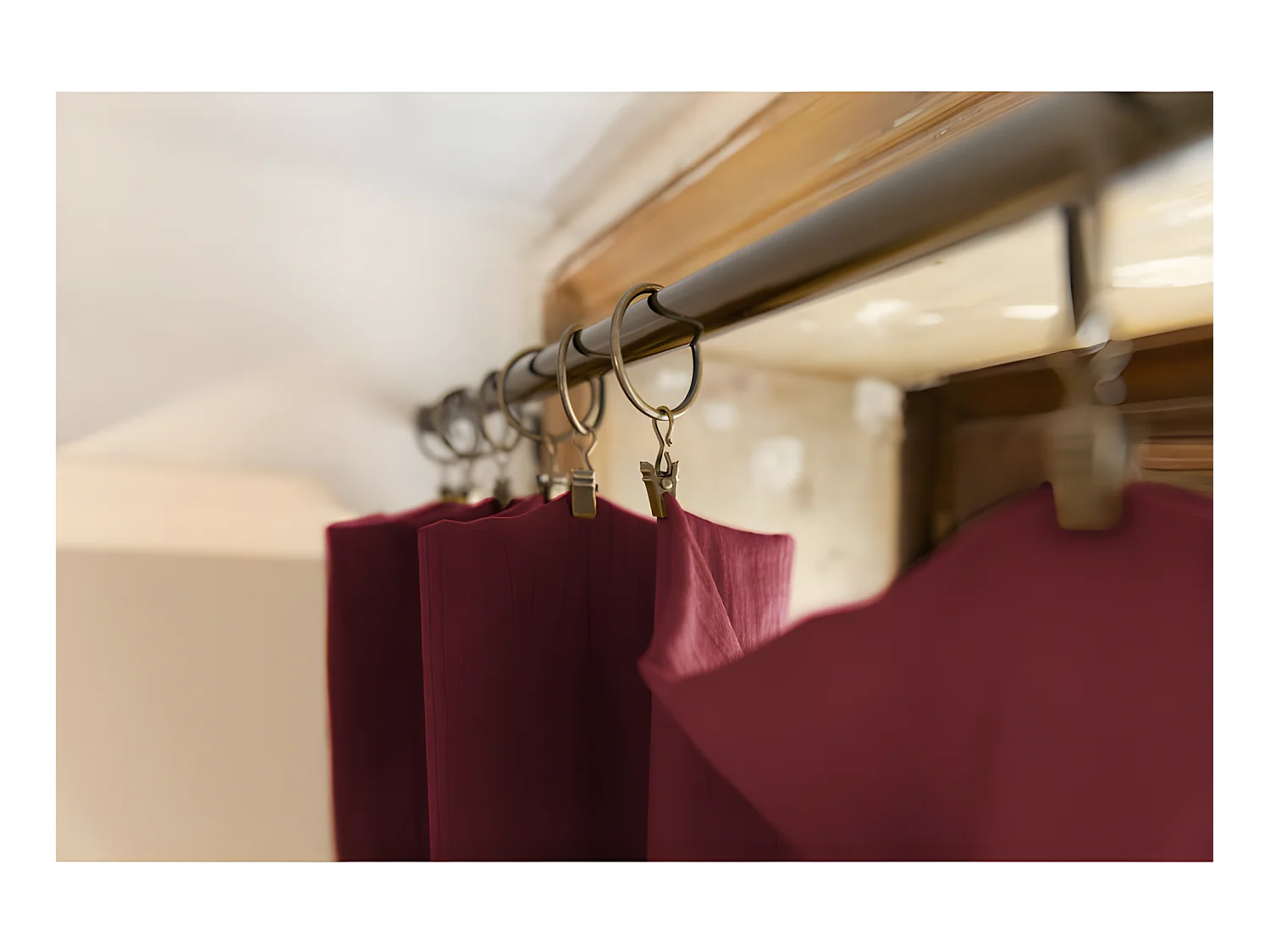 Rideau ajustable + 8 anneaux pince "Gaïa" 140 x 300 cm "Gaze de Coton"