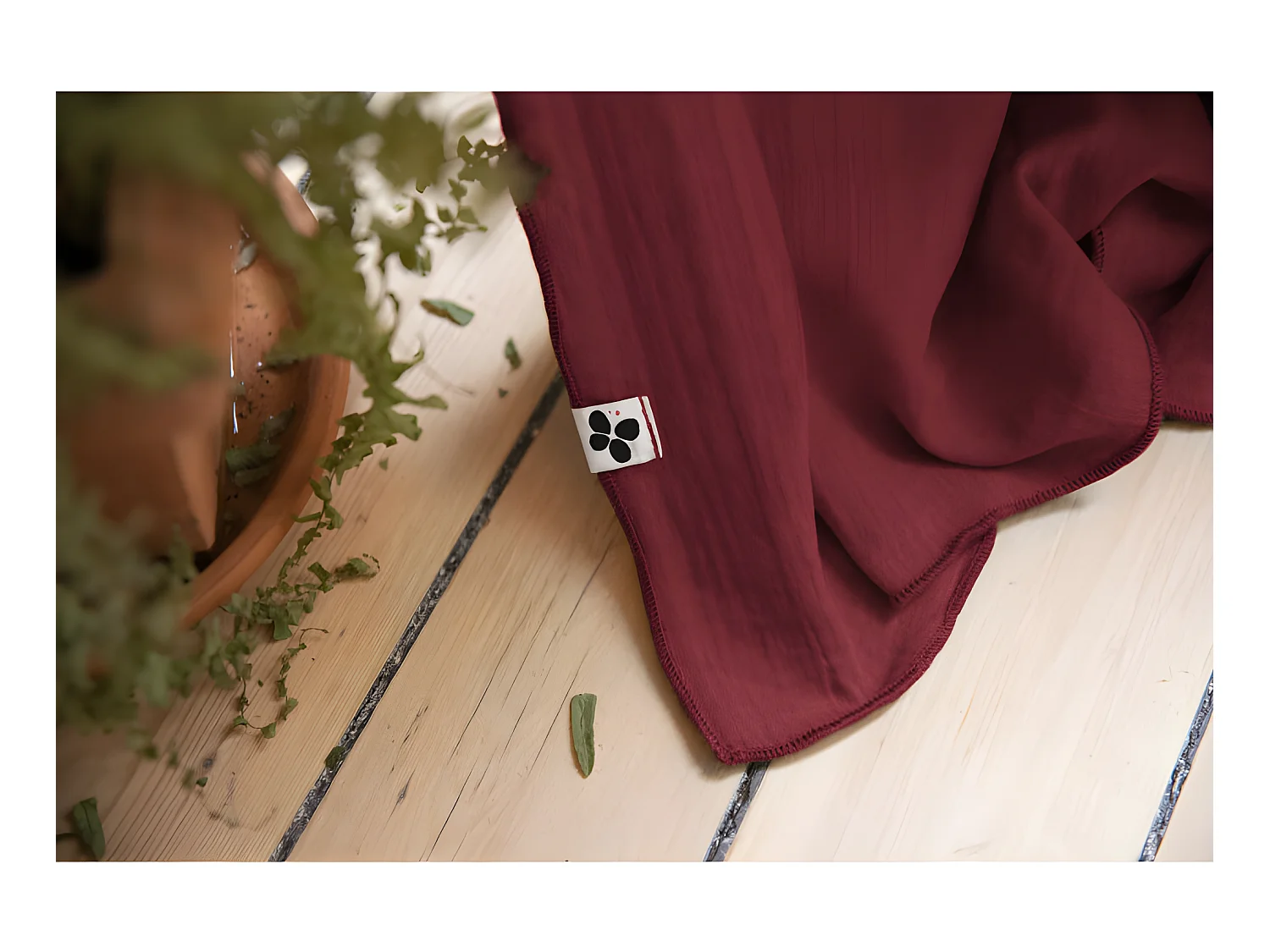 Rideau ajustable + 8 anneaux pince "Gaïa" 140 x 300 cm "Gaze de Coton"