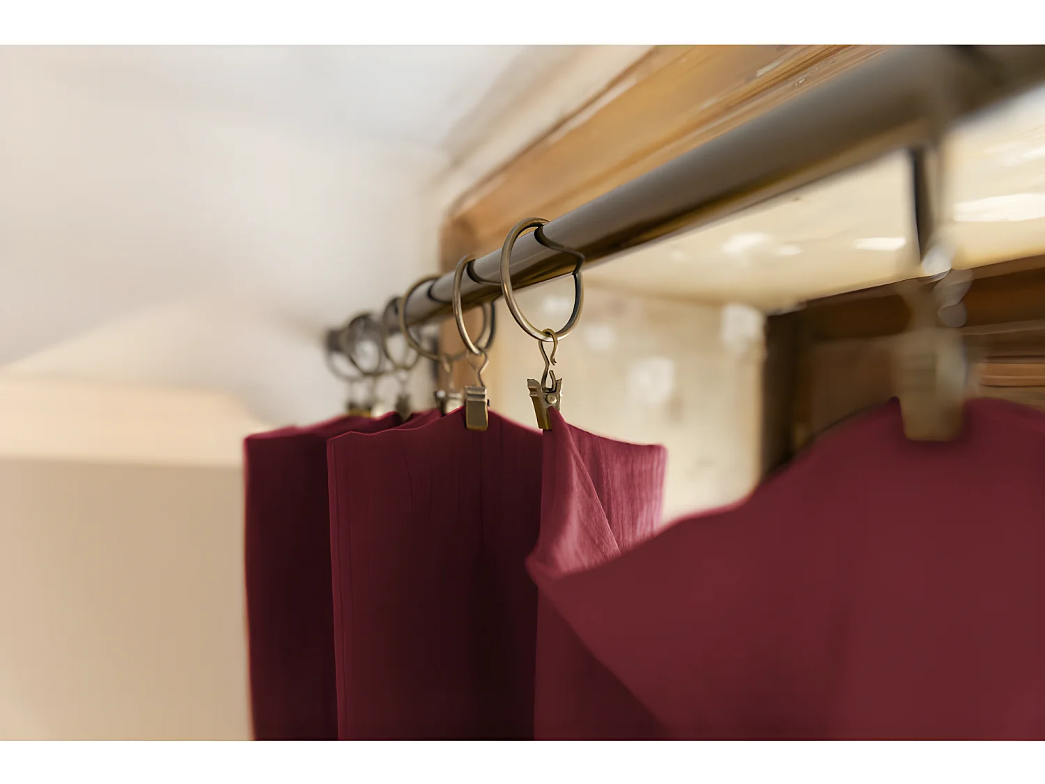 Rideau ajustable + 8 anneaux pince "Gaïa" 140 x 300 cm "Gaze de Coton"