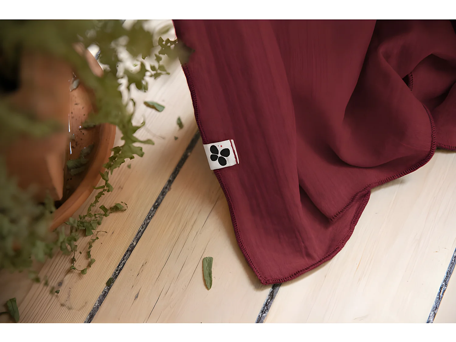 Rideau ajustable + 8 anneaux pince "Gaïa" 140 x 300 cm "Gaze de Coton"