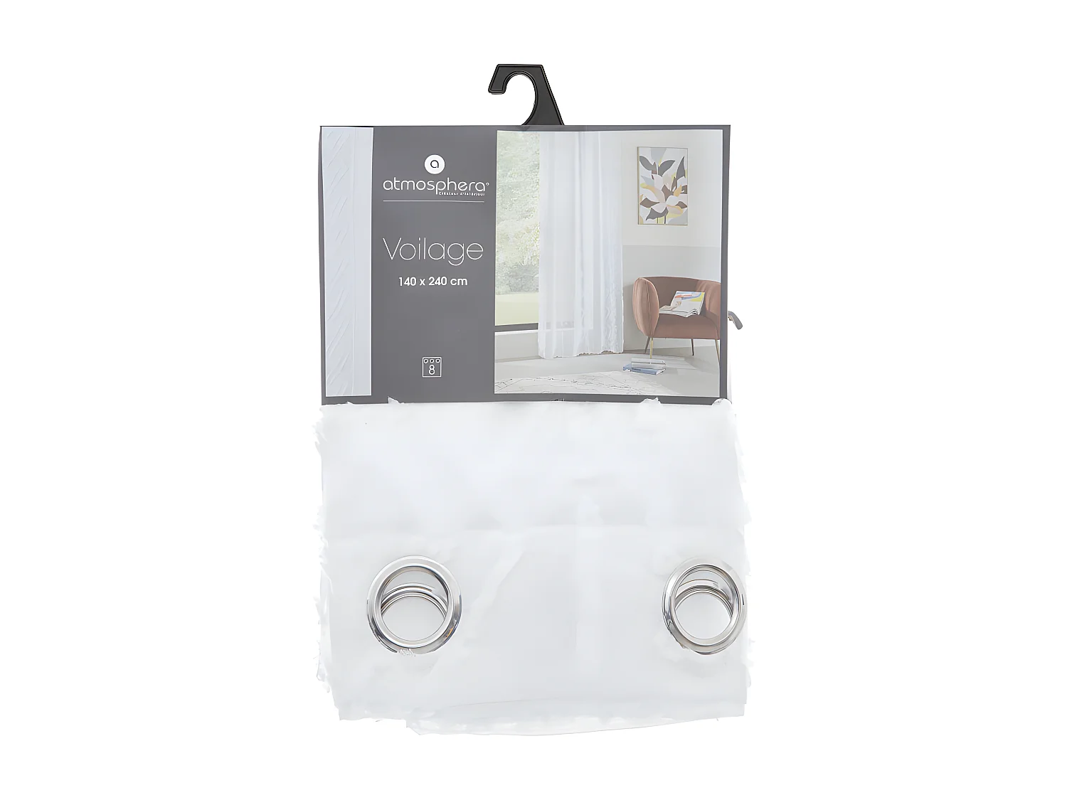 Voilage Jacquard "Sama" tamisant 140 x 240 cm Atmosphera