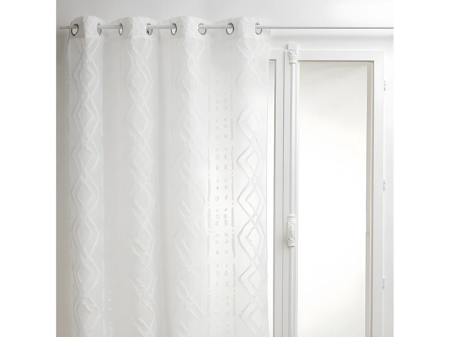 Voilage Jacquard "Sama" tamisant 140 x 240 cm Atmosphera