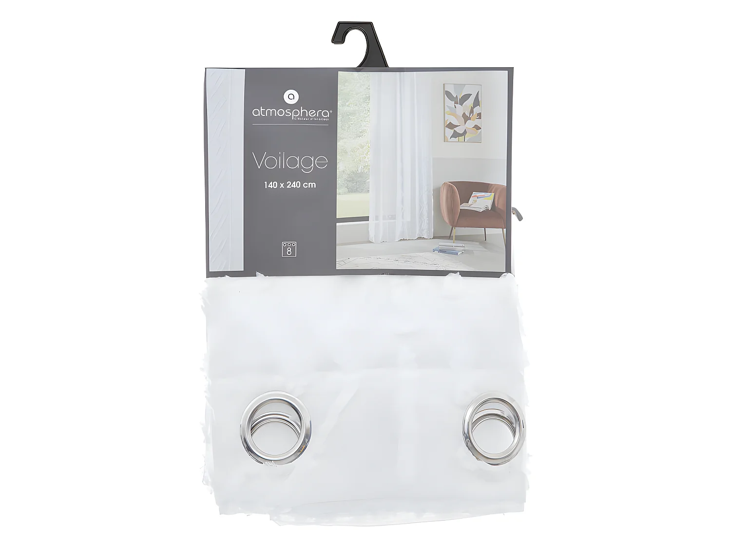 Voilage Jacquard "Sama" tamisant 140 x 240 cm Atmosphera