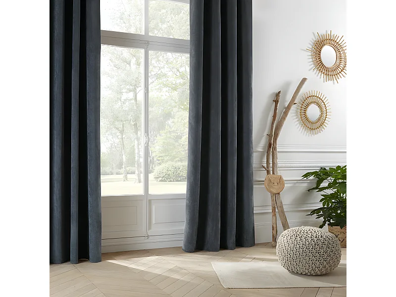 Lot de 2 rideaux d'ameublement isolant et Tamisant "Mémories" Suédine 140 x 260 cm Atmosphera