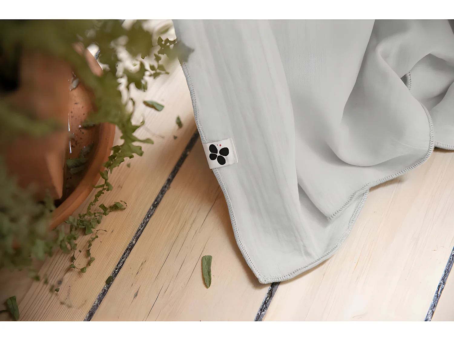 Rideau ajustable + 8 anneaux pince "Gaïa" 140 x 300 cm "Gaze de Coton"