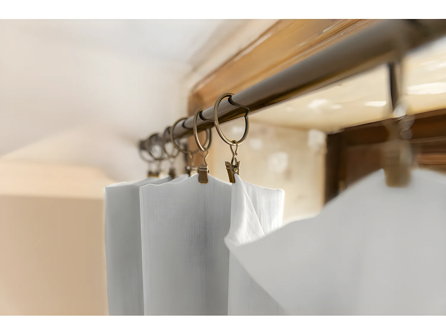 Rideau ajustable + 8 anneaux pince "Gaïa" 140 x 300 cm "Gaze de Coton"