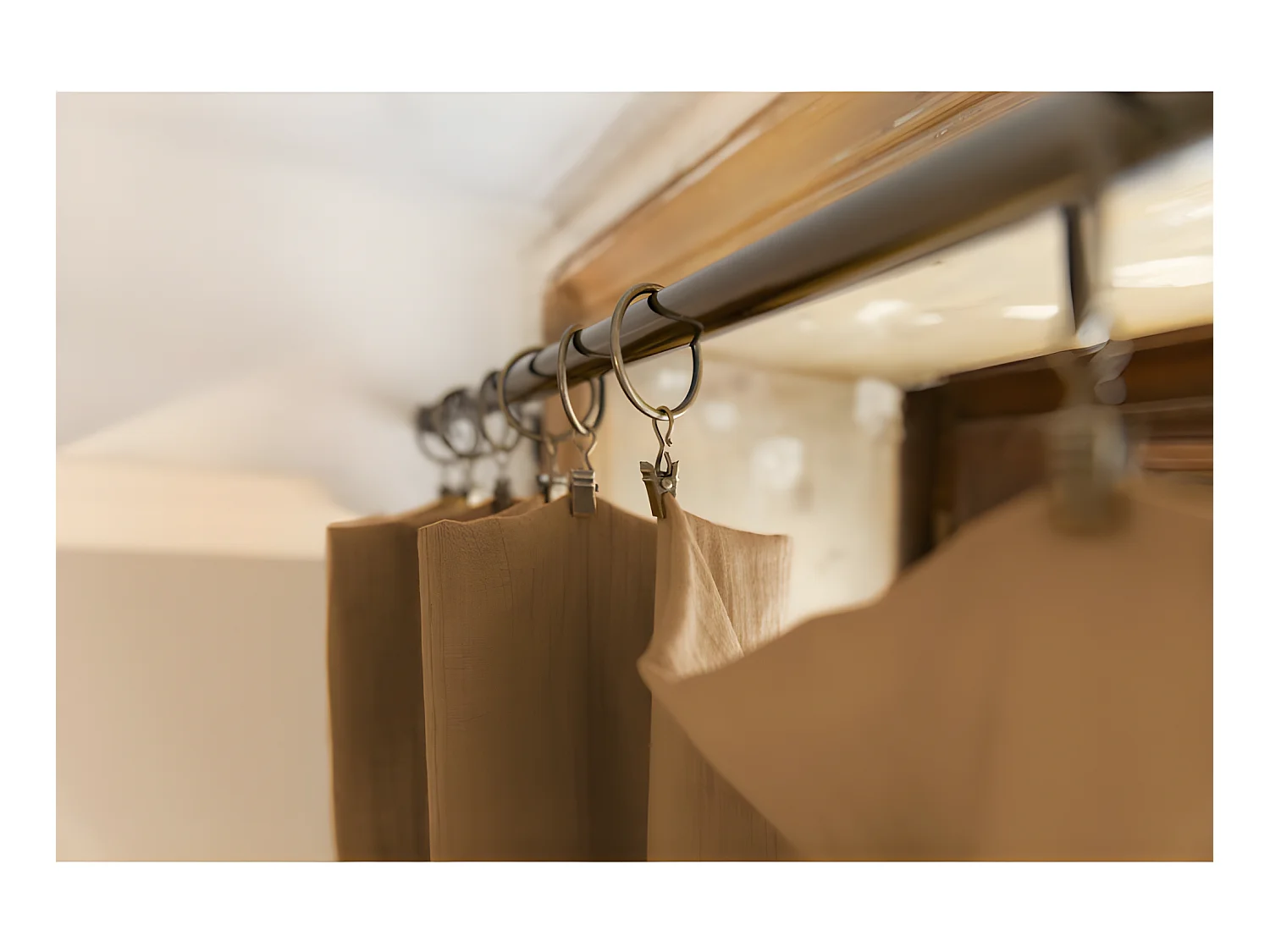 Rideau ajustable + 8 anneaux pince "Gaïa" 140 x 300 cm "Gaze de Coton"