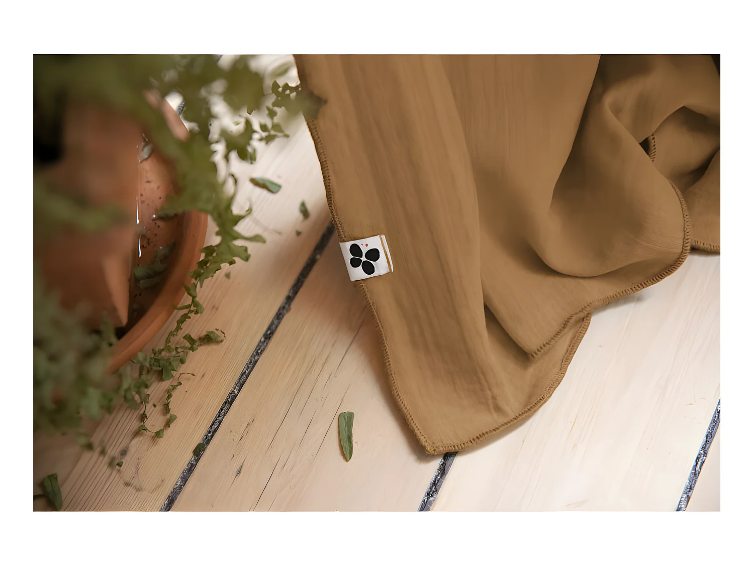 Rideau ajustable + 8 anneaux pince "Gaïa" 140 x 300 cm "Gaze de Coton"