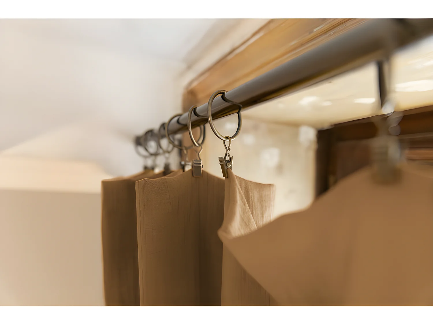 Rideau ajustable + 8 anneaux pince "Gaïa" 140 x 300 cm "Gaze de Coton"